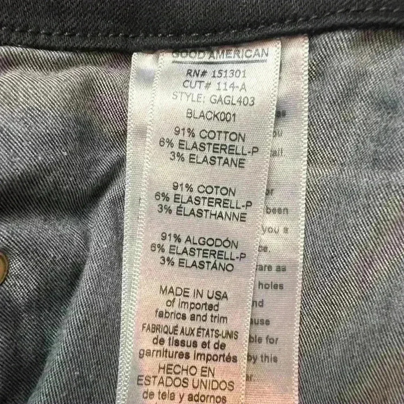 GOOD American Good Legs Crop in Black001 Skinny Jeans Size 12/31 - Picture 10 of 10